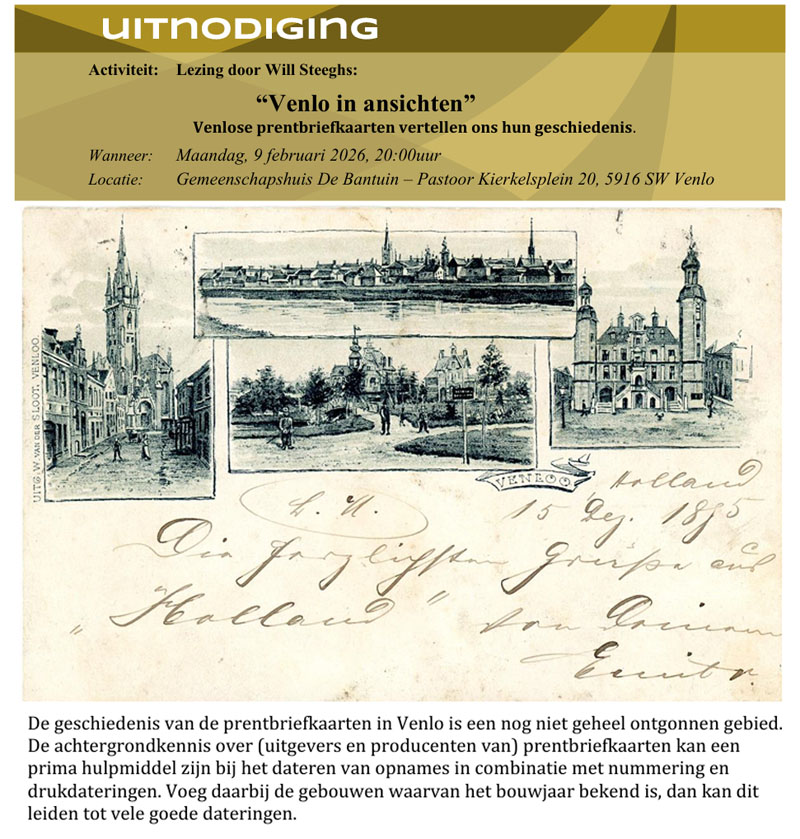 09 februari 2026 - lezing LGOG Venlo: Venlo in ansichten