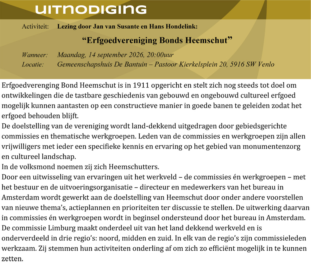 14 sept - lezing LGOG: Erfgoedvereniging Bonds Heemschut