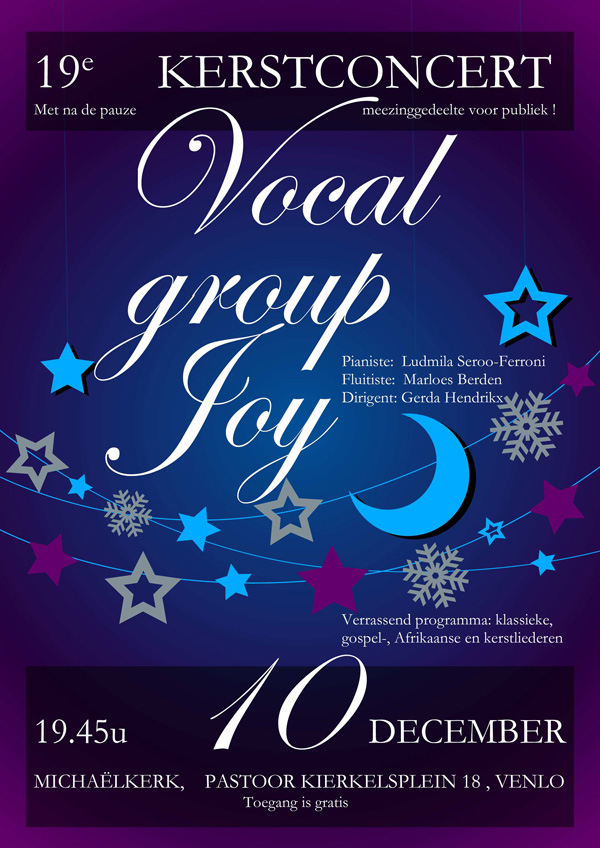 10 december 2026 kerstconcert Vocal group Joy